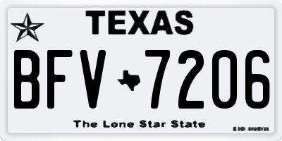 TX license plate BFV7206