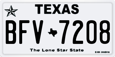 TX license plate BFV7208