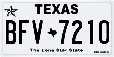 TX license plate BFV7210