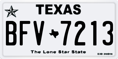 TX license plate BFV7213
