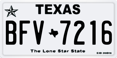 TX license plate BFV7216