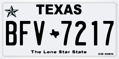 TX license plate BFV7217