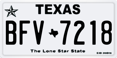 TX license plate BFV7218