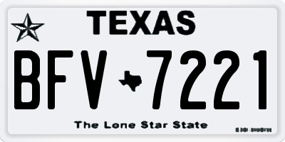 TX license plate BFV7221