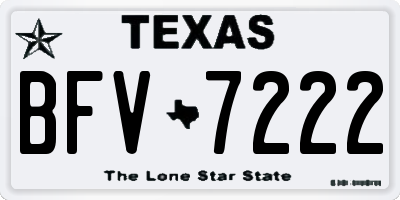 TX license plate BFV7222
