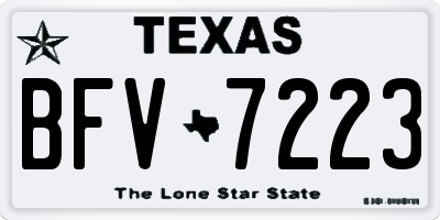 TX license plate BFV7223