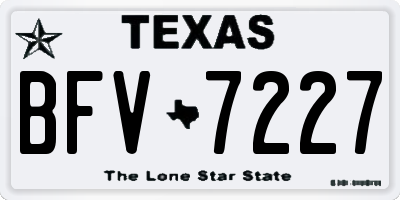 TX license plate BFV7227