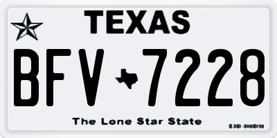 TX license plate BFV7228