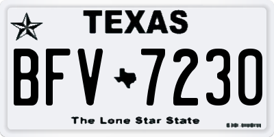 TX license plate BFV7230