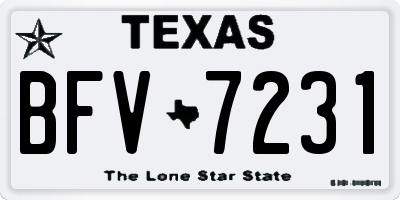 TX license plate BFV7231