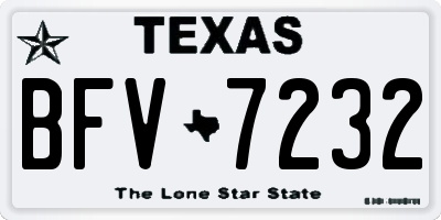 TX license plate BFV7232