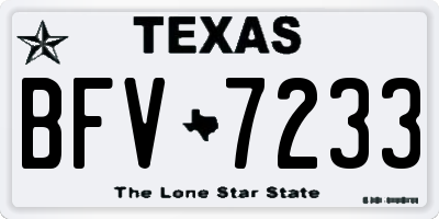 TX license plate BFV7233