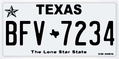 TX license plate BFV7234