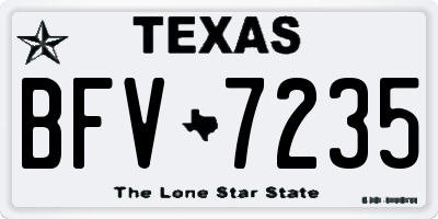 TX license plate BFV7235