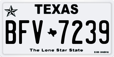 TX license plate BFV7239