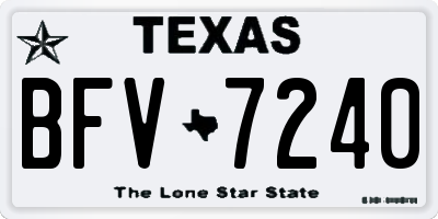 TX license plate BFV7240