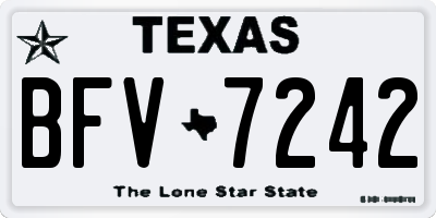 TX license plate BFV7242