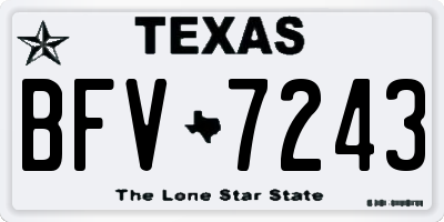 TX license plate BFV7243