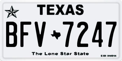 TX license plate BFV7247
