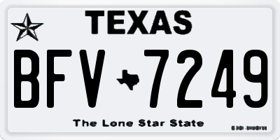 TX license plate BFV7249