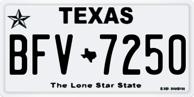 TX license plate BFV7250