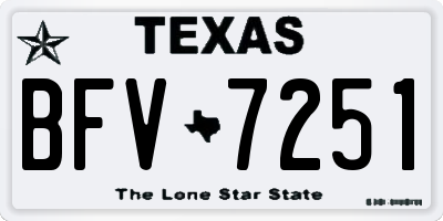 TX license plate BFV7251