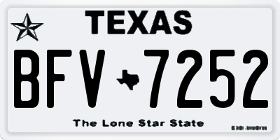 TX license plate BFV7252