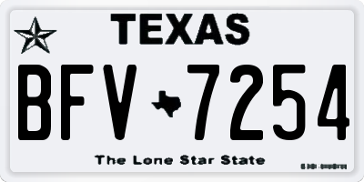 TX license plate BFV7254