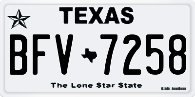 TX license plate BFV7258