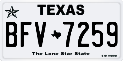 TX license plate BFV7259