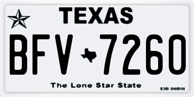 TX license plate BFV7260
