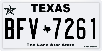 TX license plate BFV7261