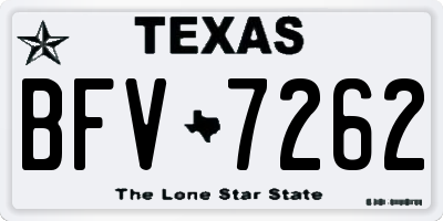 TX license plate BFV7262
