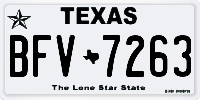 TX license plate BFV7263