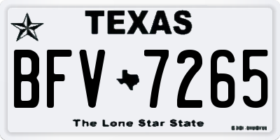 TX license plate BFV7265