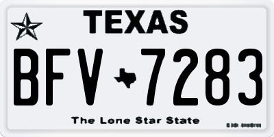 TX license plate BFV7283