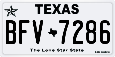 TX license plate BFV7286
