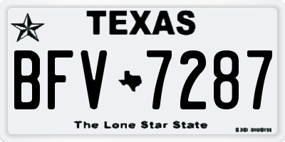 TX license plate BFV7287