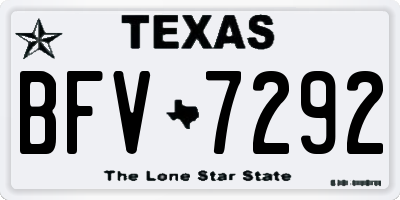 TX license plate BFV7292