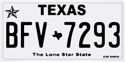 TX license plate BFV7293