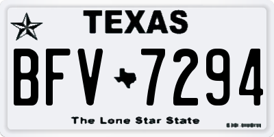 TX license plate BFV7294