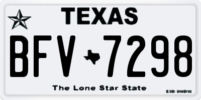 TX license plate BFV7298