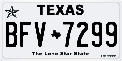 TX license plate BFV7299