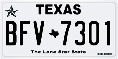 TX license plate BFV7301