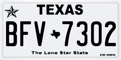 TX license plate BFV7302