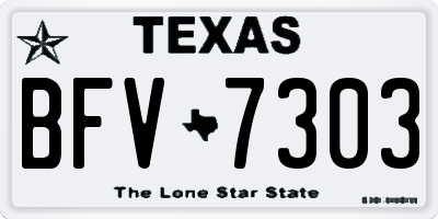 TX license plate BFV7303