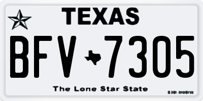 TX license plate BFV7305