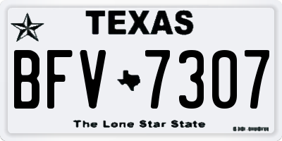 TX license plate BFV7307