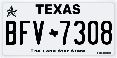 TX license plate BFV7308