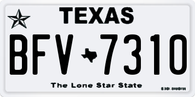 TX license plate BFV7310